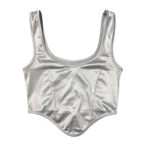 Urban Outfitters Silver Satin Blouse
